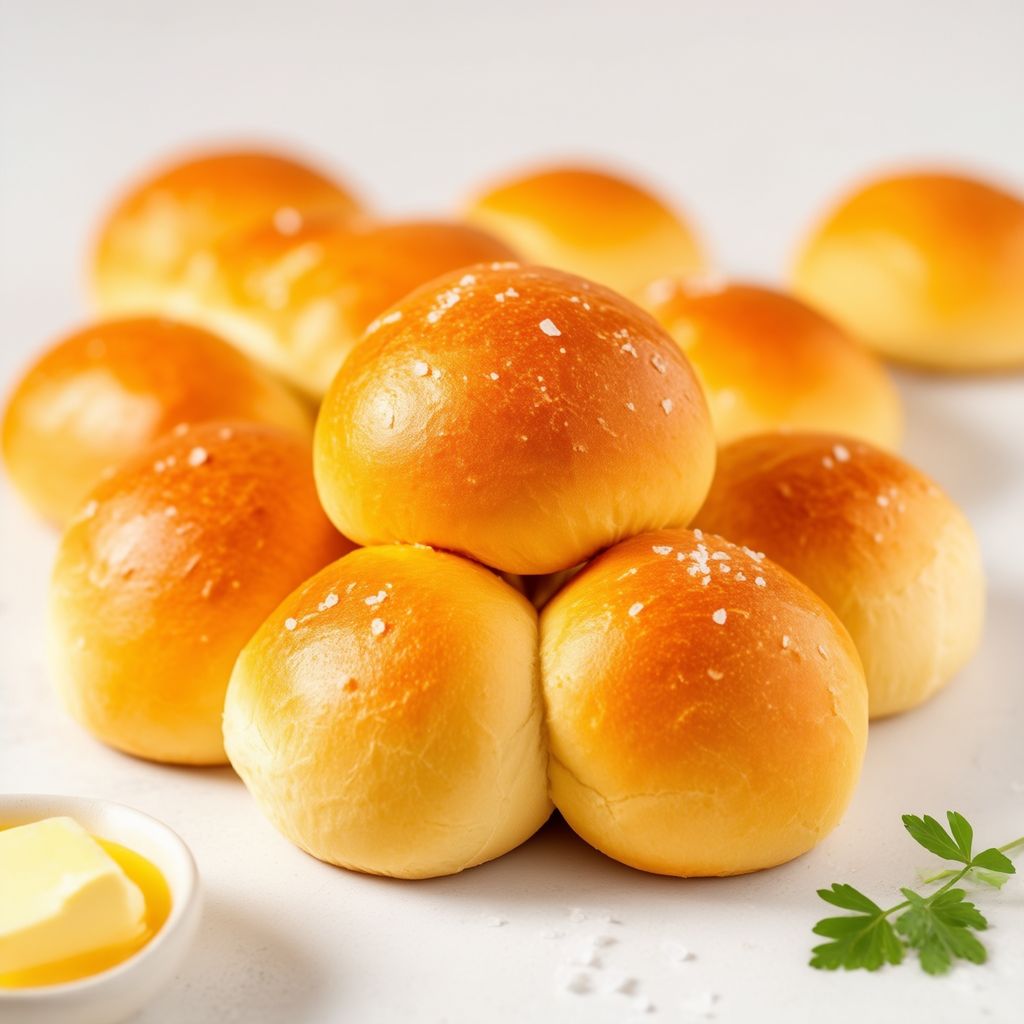 Goldene knusprige Brötchen