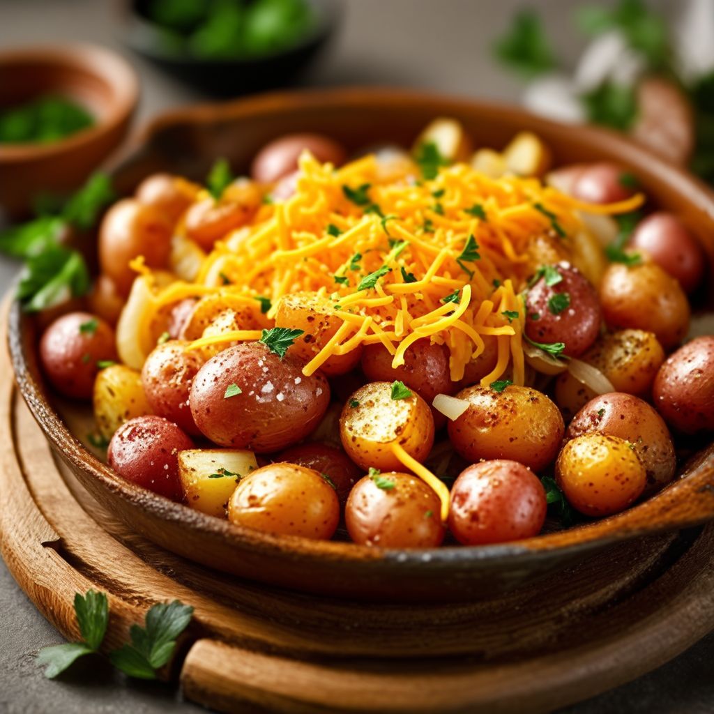 Cheesy Herb Roasted Potatoes and Onions