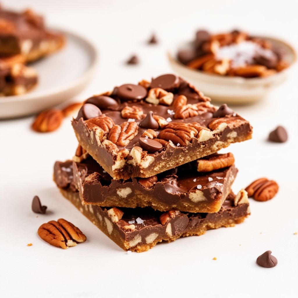 Schokoladen-Pekan-Toffee-Quadrate