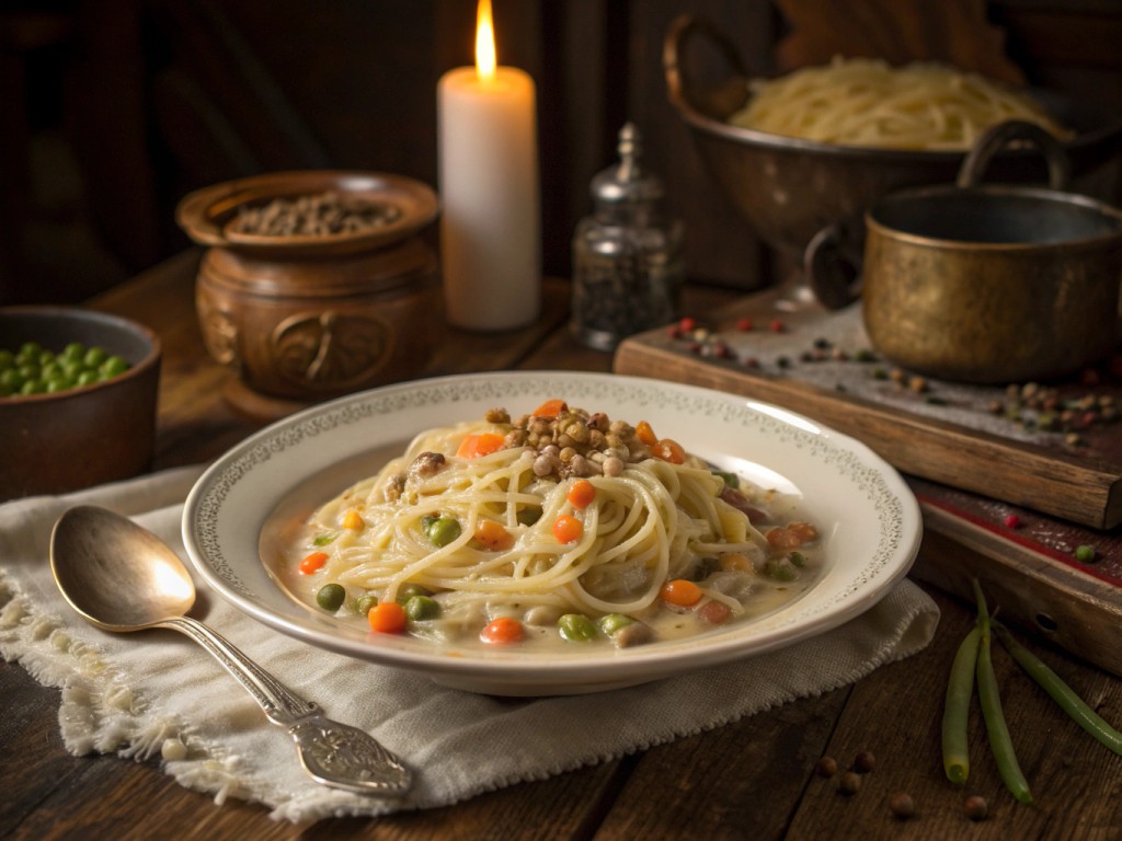 Sauerkraut-Nudeln in cremiger Sauce