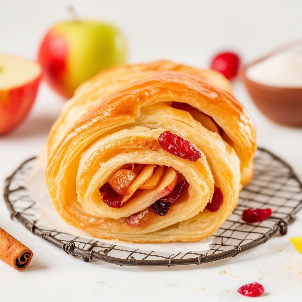 Apfel-Cranberry-Teigrolle