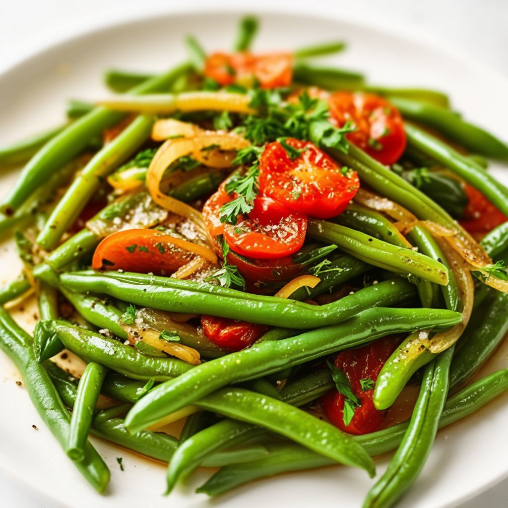 Fagiolini Saltati con Pomodoro e Misto di Erbe