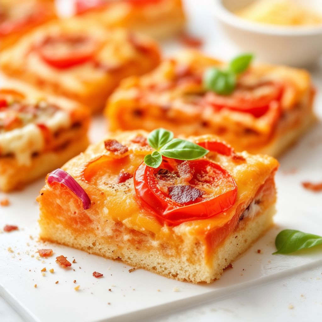 Savory Tomato and Cheese Squares