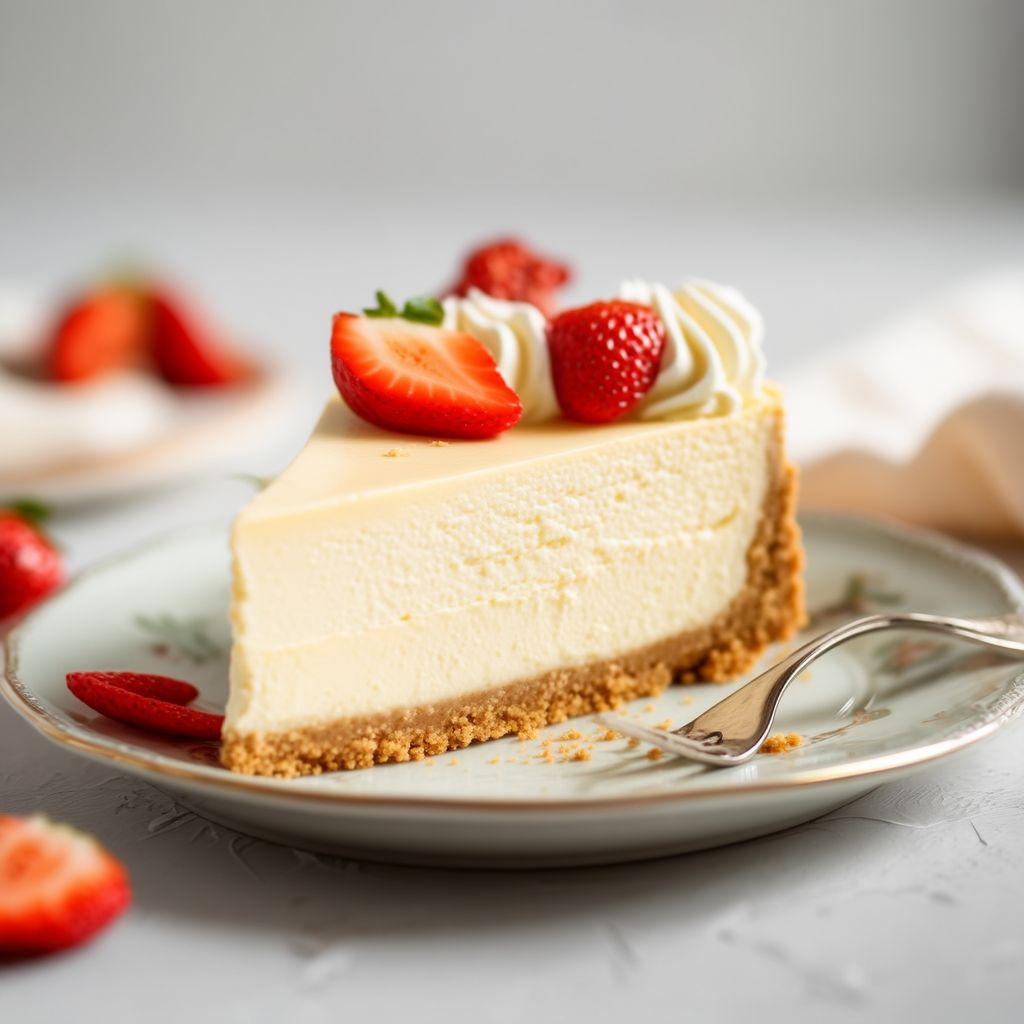 Cheesecake Cremoso alla Vaniglia con Crosta di Mandorle