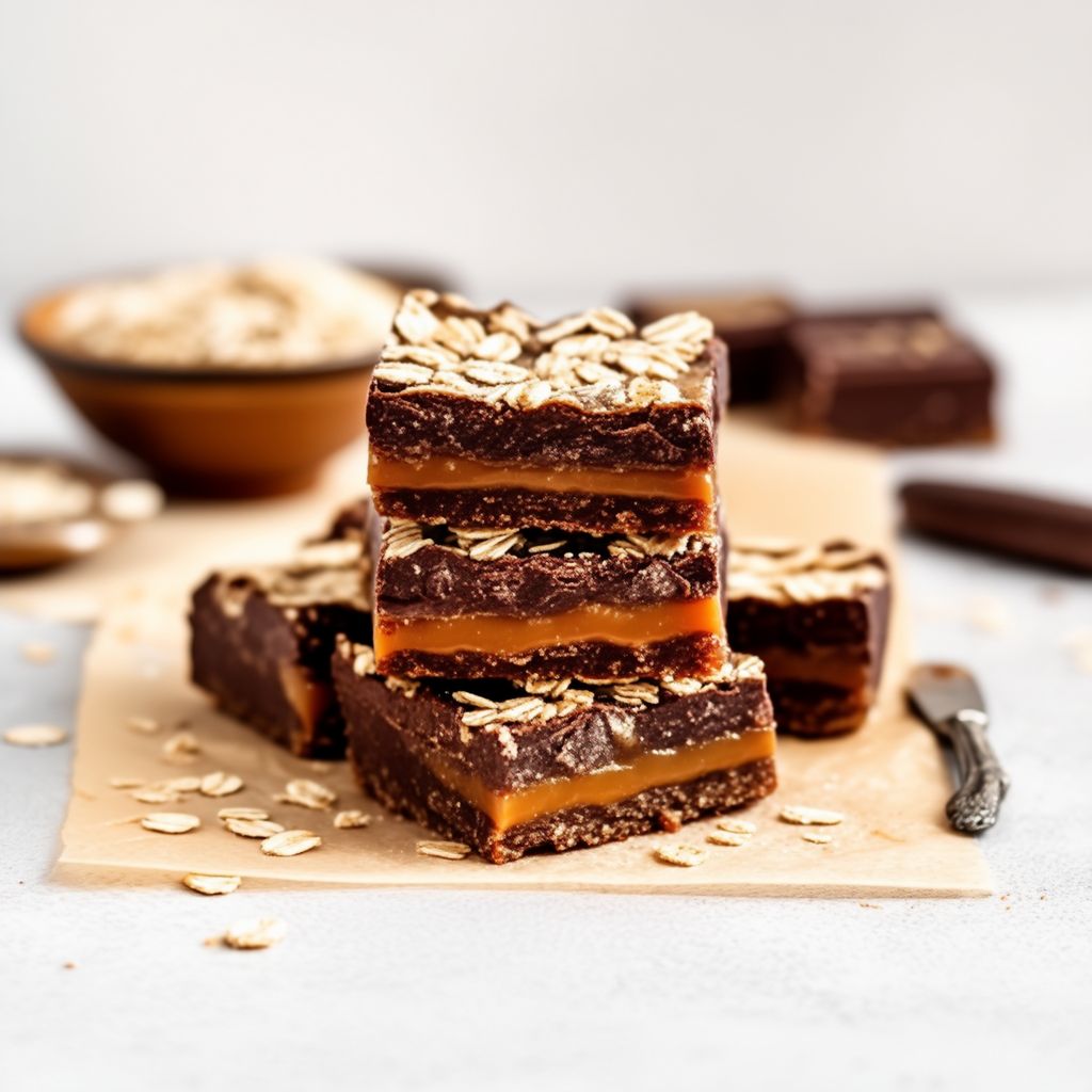 Decadent Caramel Chocolate Oat Bars