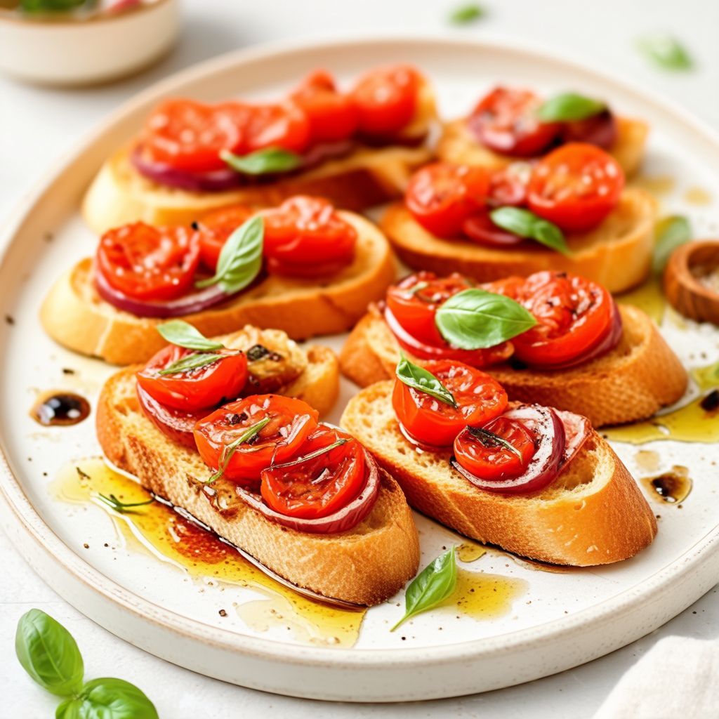 Crostini con Pomodori Bruciati e Erbe
