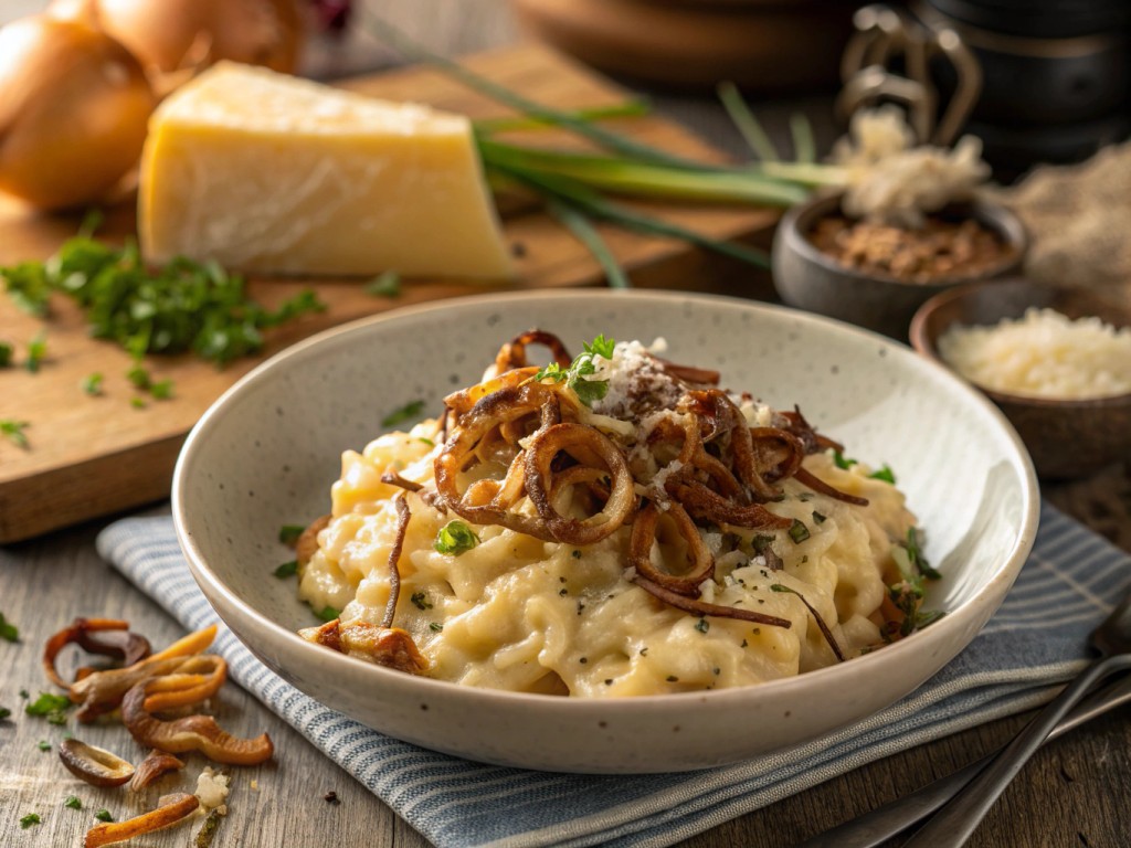 Käsespätzle mit Röstzwiebeln