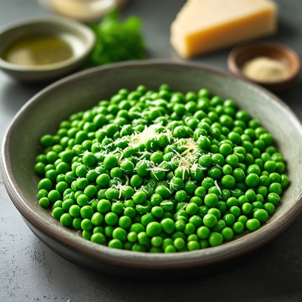 Herzhafte italienische Erbsen mit Parmesan