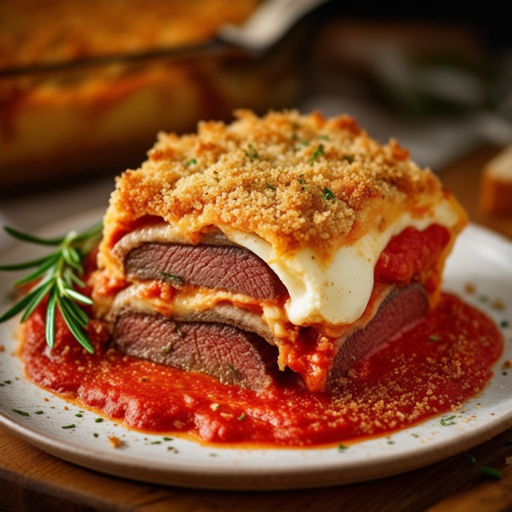 Wildschwein-Mozzarella-Auflauf