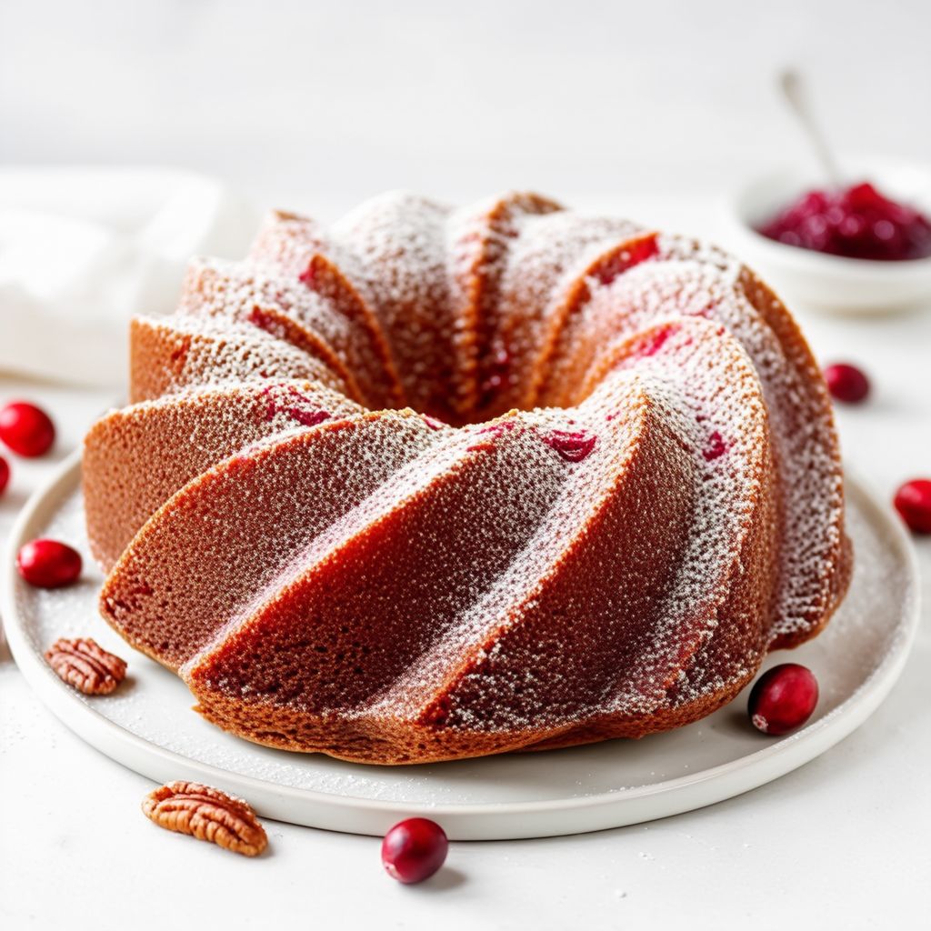 Torta Bundt con Mirtilli Rossi e Noci Pecan