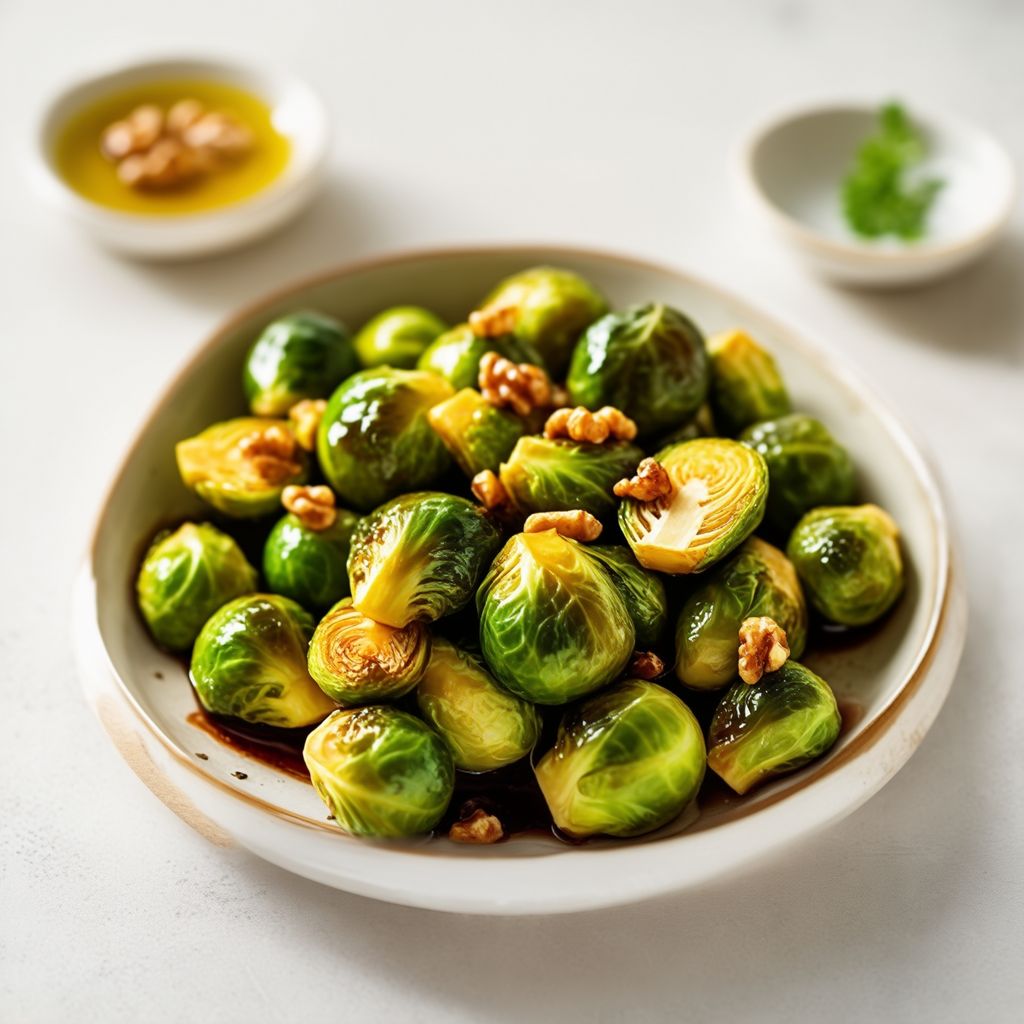 Glazed Brussels Sprouts with Toasted Walnuts