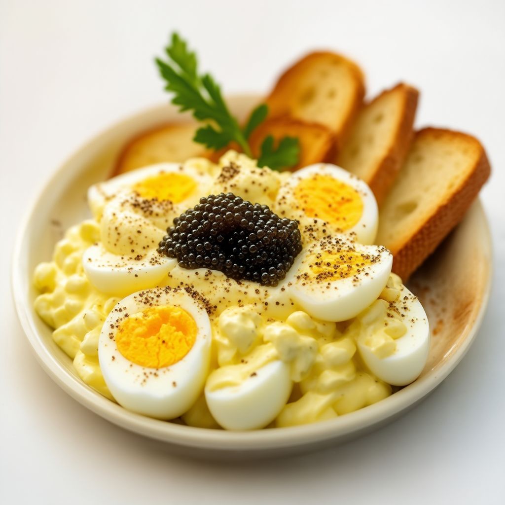 Elegante Kaviar-Eiersalat-Platte