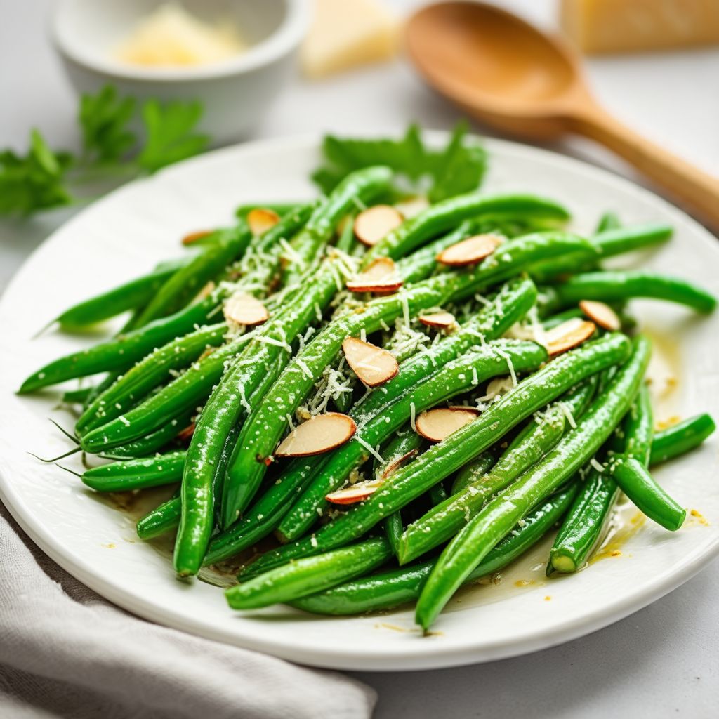 Schnelle Knoblauchbutter-Grüne Bohnen mit Parmesan