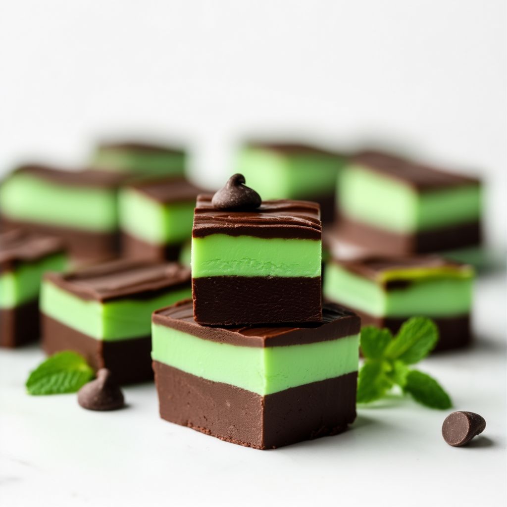 Mint Chocolate Fudge Squares