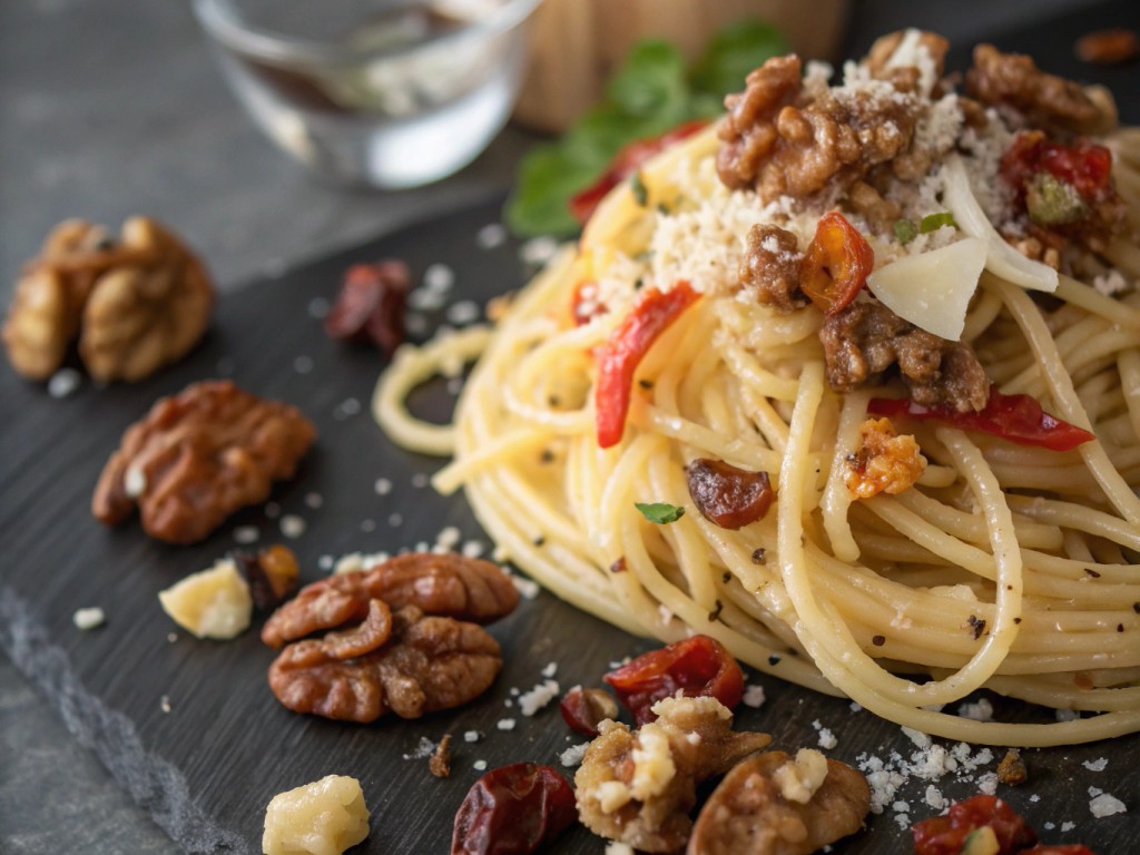 Walnuss‑Paprika‑Spaghetti
