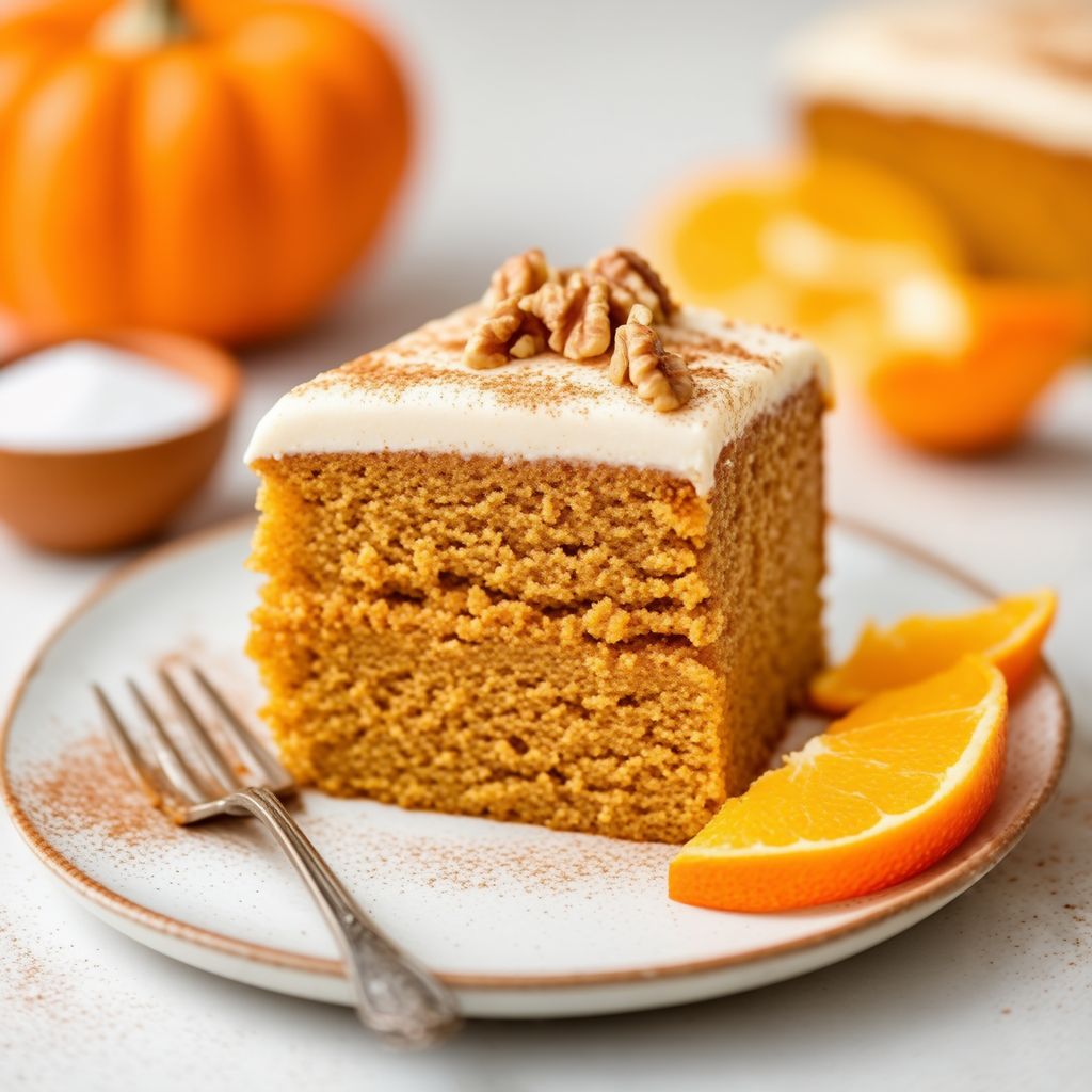Gewürzter Kürbiskuchen mit Orangencreme-Frosting