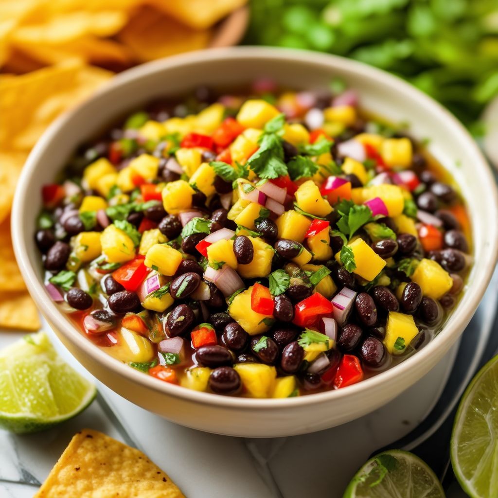 Tropische schwarze Bohnen Salsa