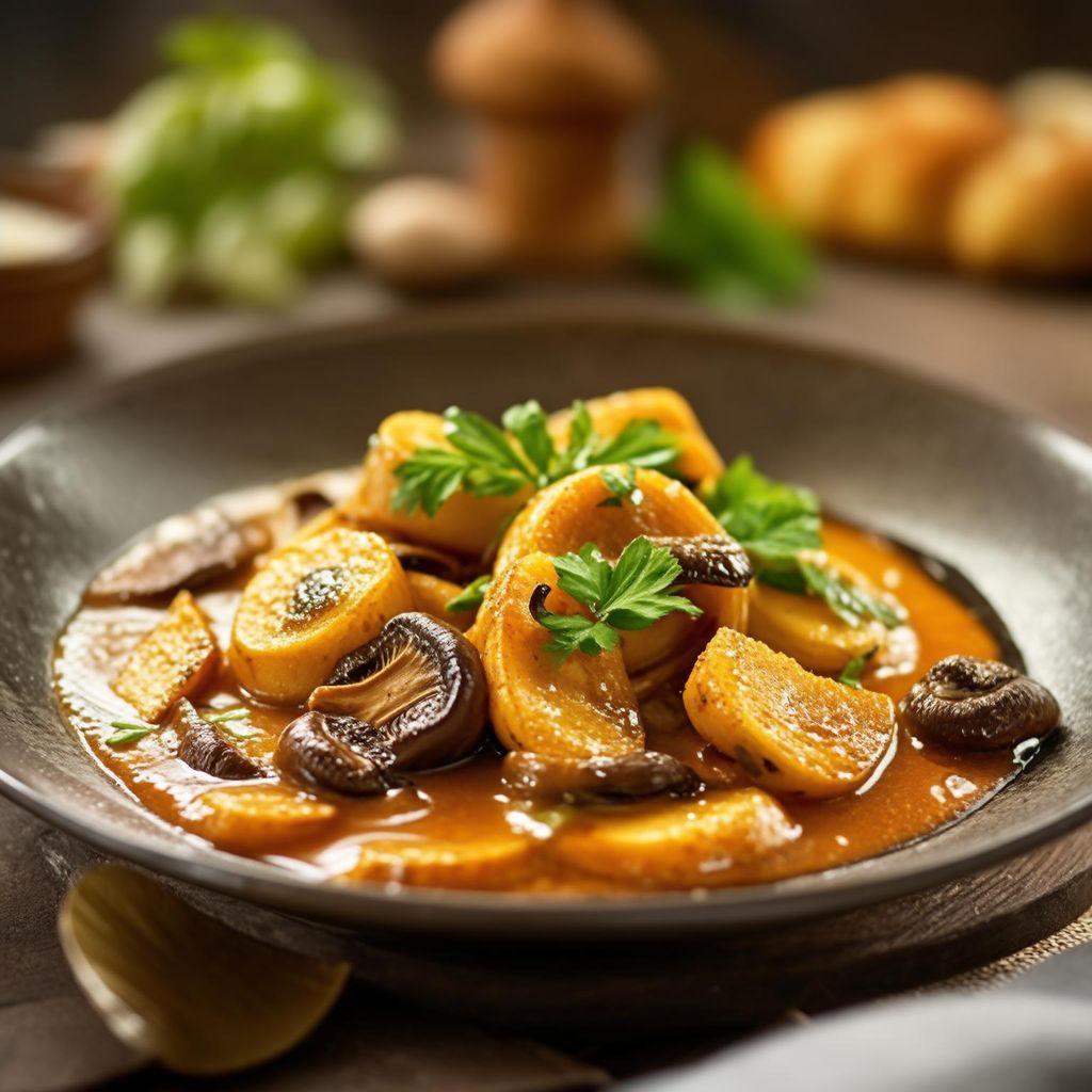 Veganes Hühnerfrikassee mit Kräuterseitlingen