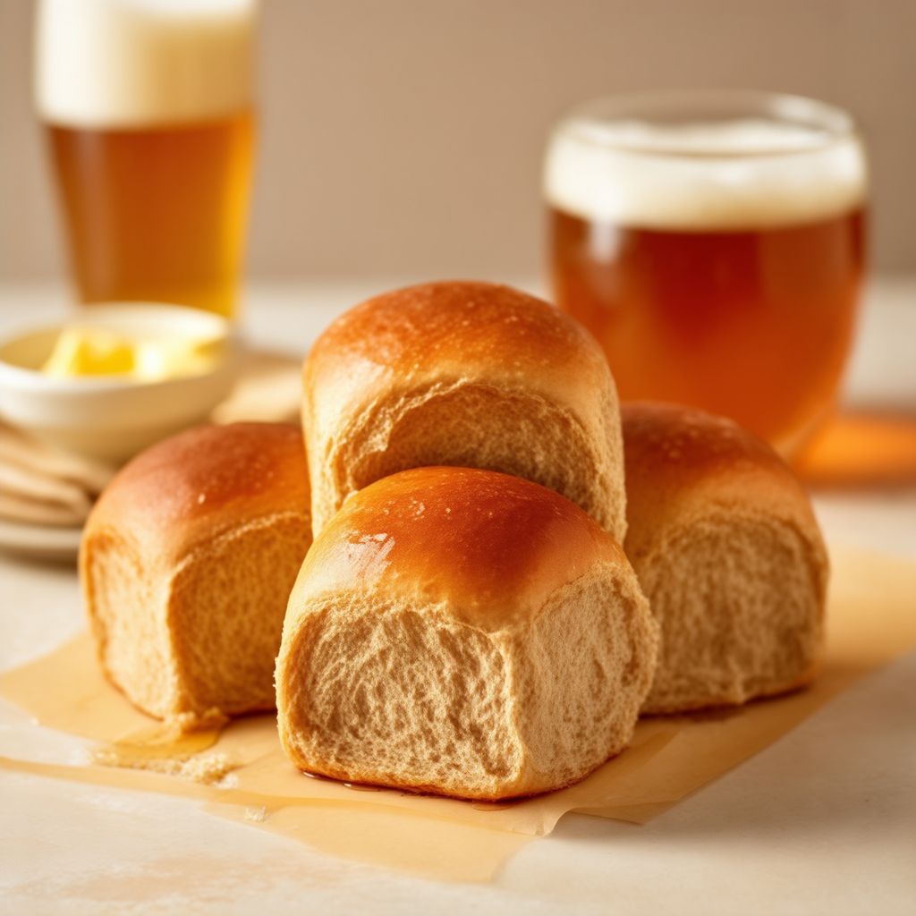 Honey Beer Whole Wheat Dinner Rolls