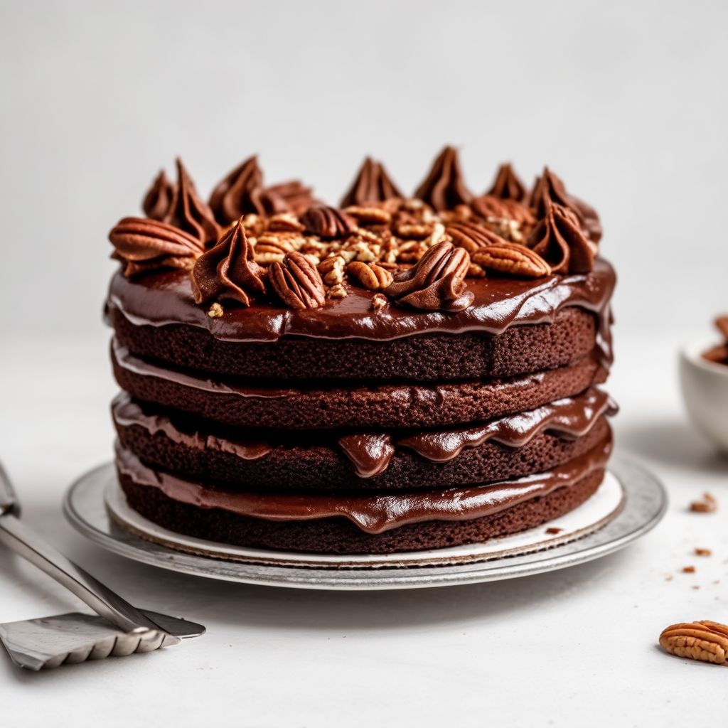 Torta a Strati Decadente al Cioccolato e Pecan