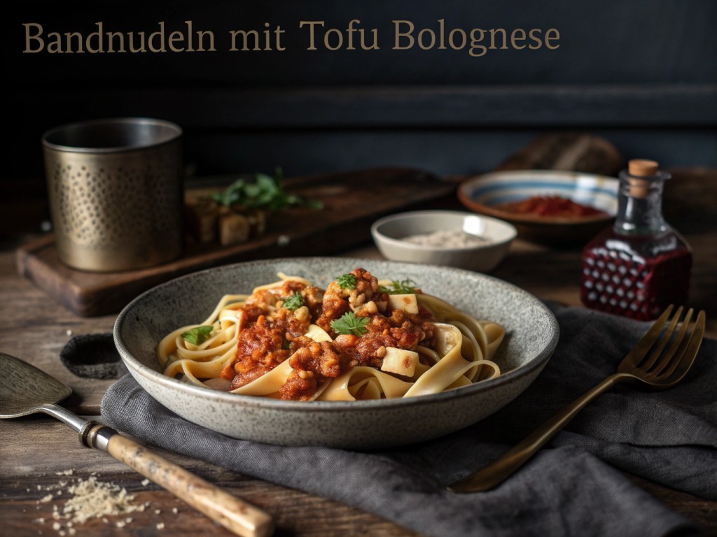 Bandnudeln mit Tofu‑Bolognese