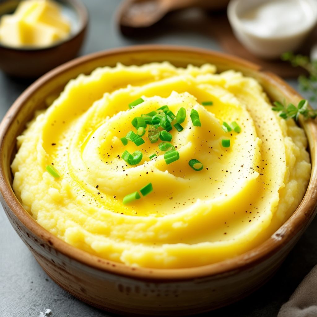 Cremiges irisches Kartoffelpüree mit Frühlingszwiebeln