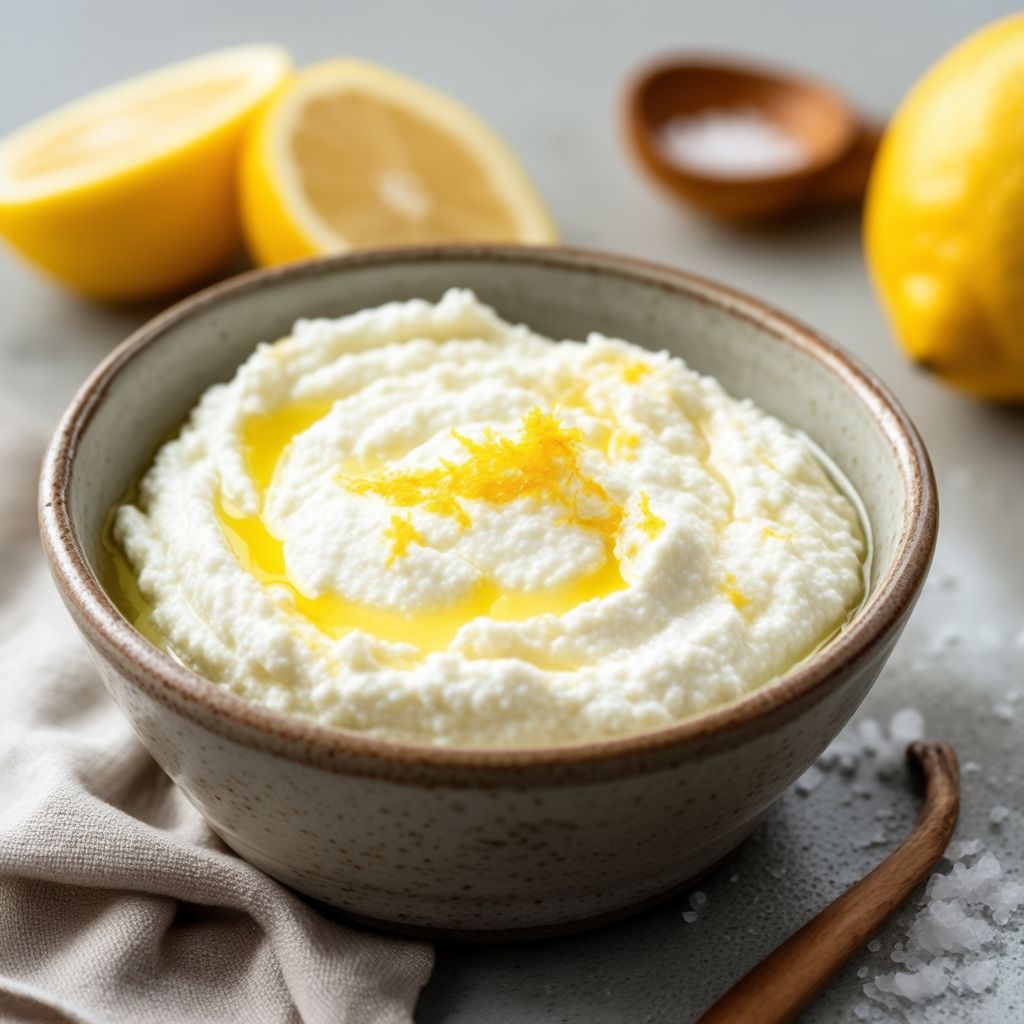 Ricotta Fresca Cremosa Fatta in Casa con Limone