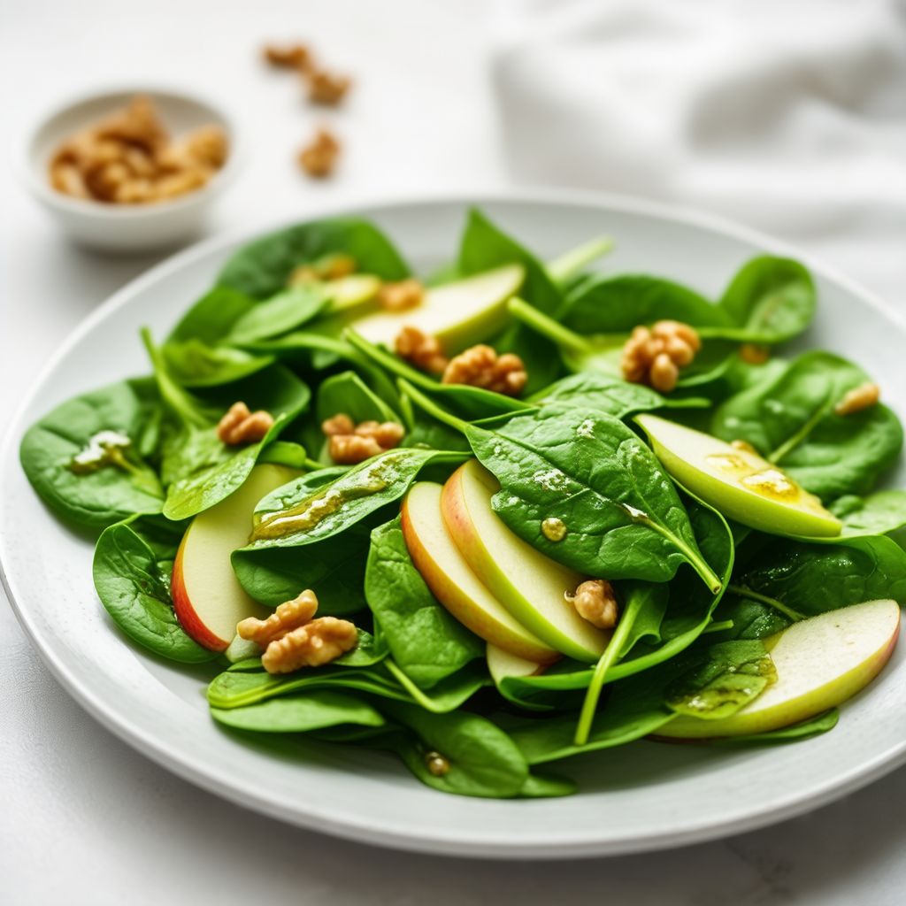 Insalata Croccante di Spinaci con Noci e Mele Verdi