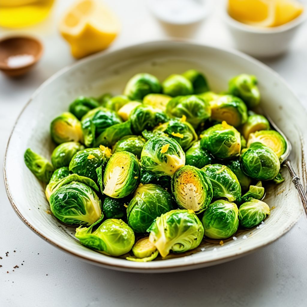 Sautéed Brussels Sprouts with Lemon and Garlic
