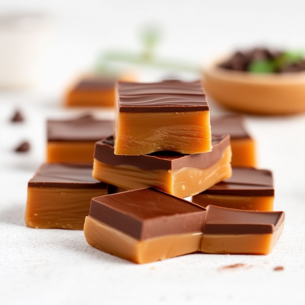 Quadrati di Caramello e Cioccolato Decadenti