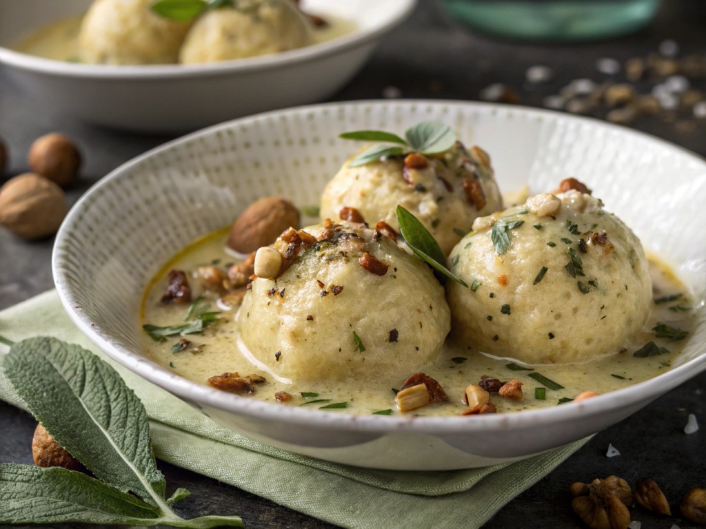 Kartoffelknödel mit Salbei‑Nuss‑Butter
