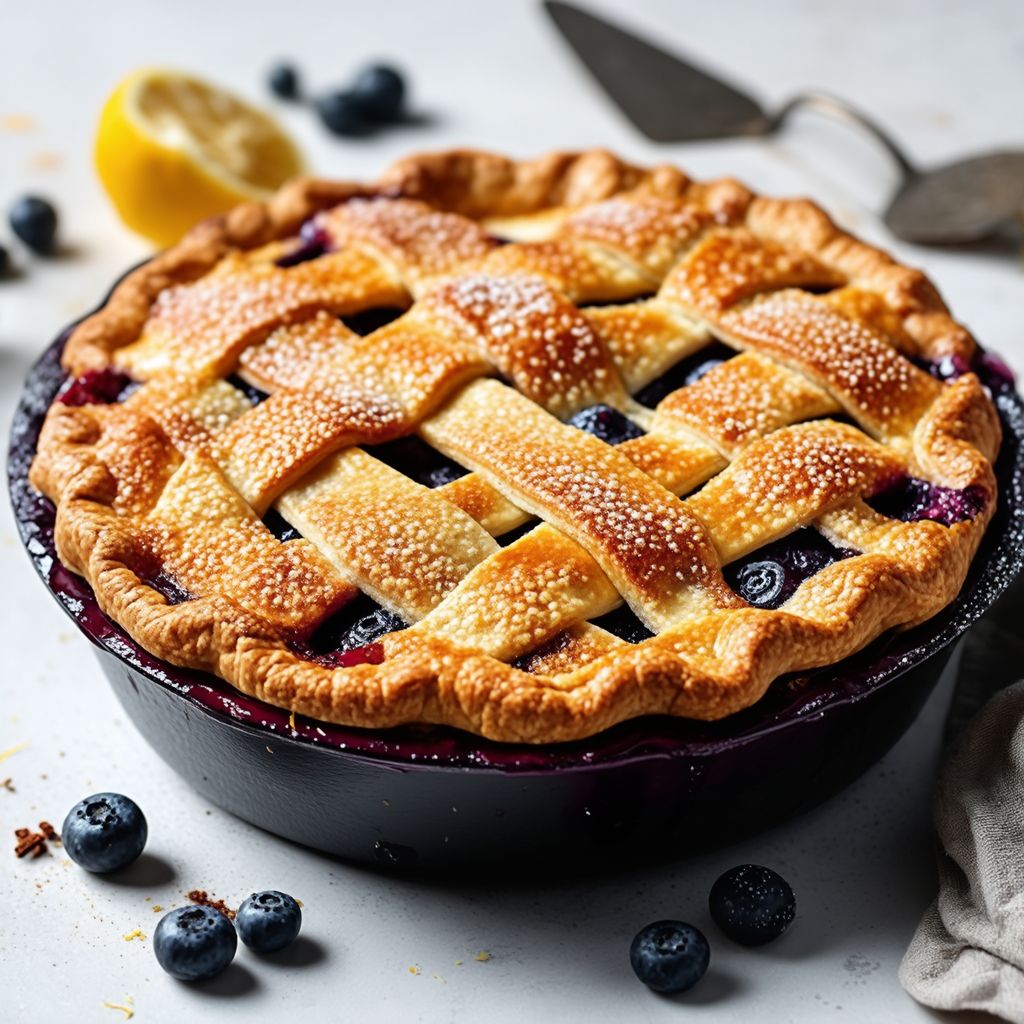 Rustikale Gusseisen-Blaubeerkuchen