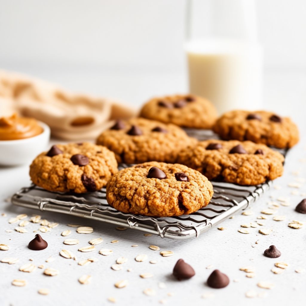Biscotti Vegani al Burro di Arachidi e Cioccolato con Fiocchi d'Avena