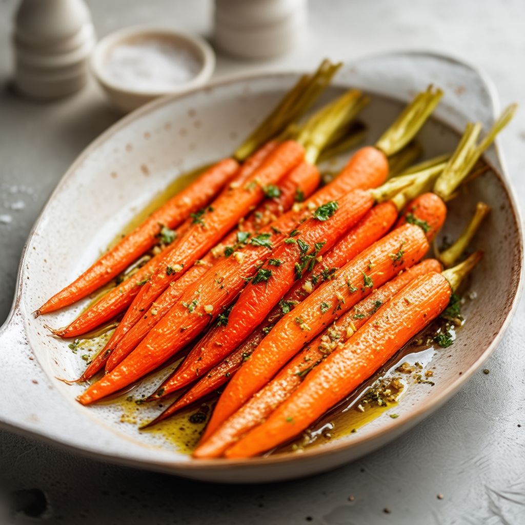 Kräutergeröstete Karotten mit Knoblauch