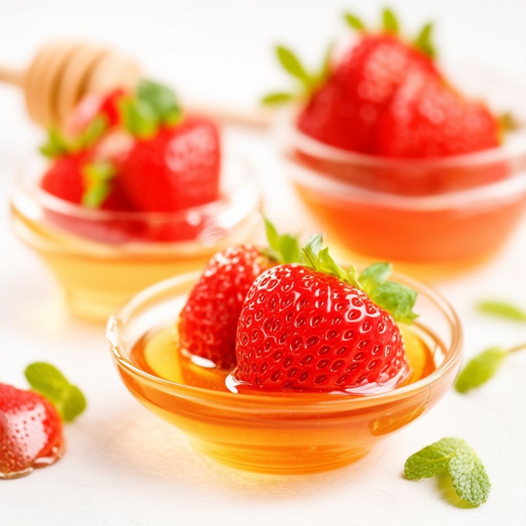 Erdbeeren mit Honig und Minze