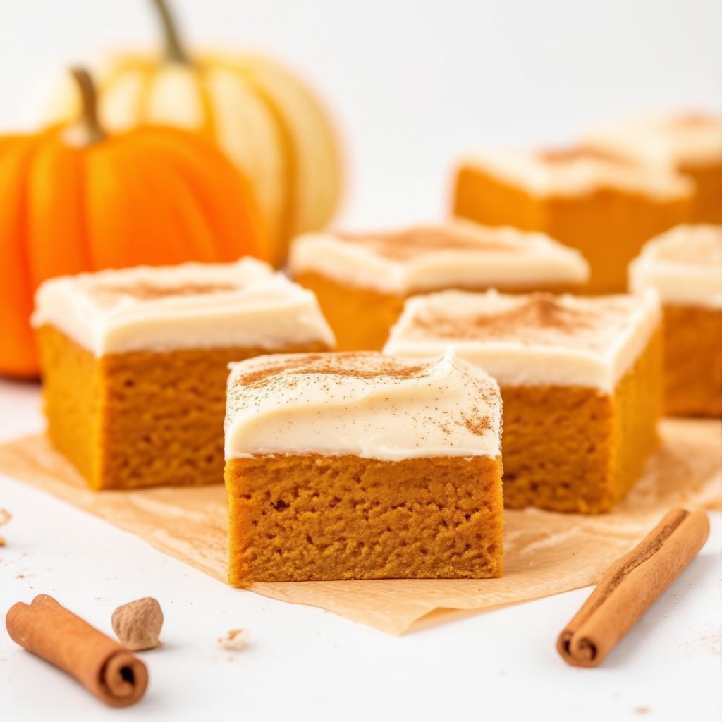 Gewürzte Kürbisschnitten mit cremigem Frosting