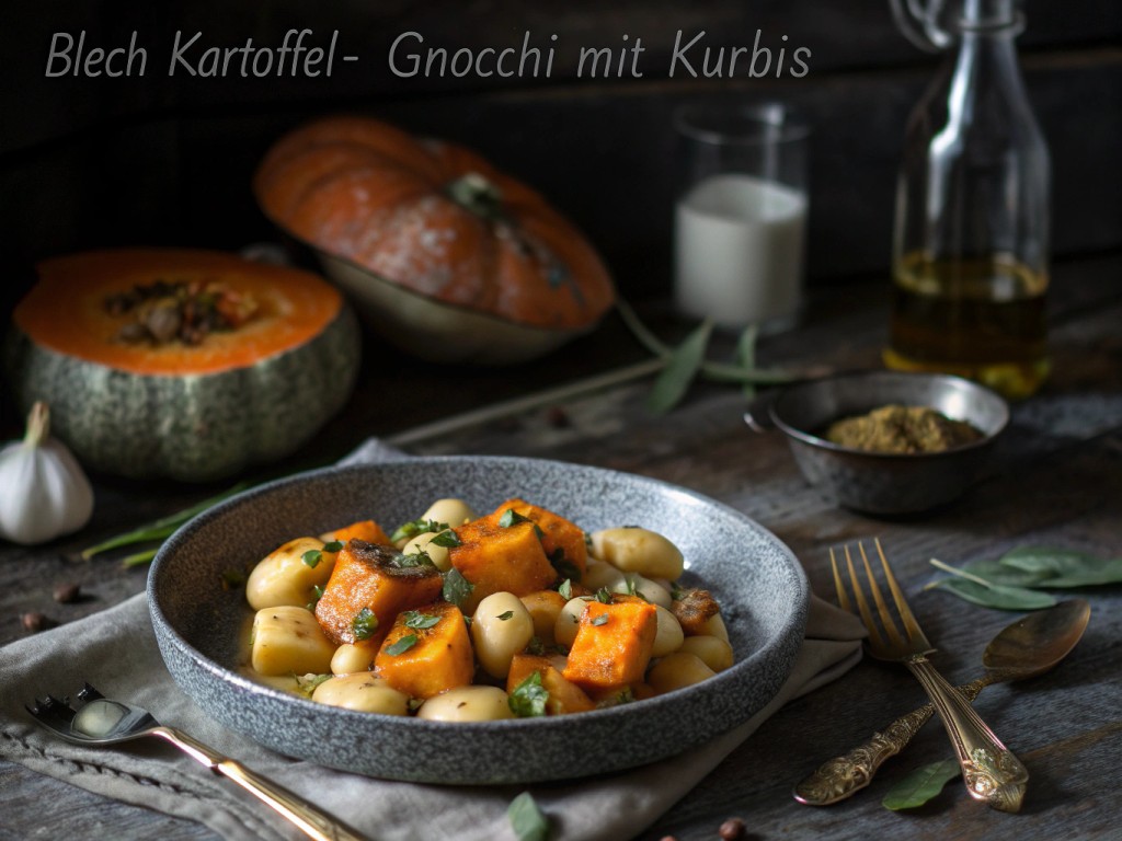 Blech‑Kartoffel‑Gnocchi mit Kürbis