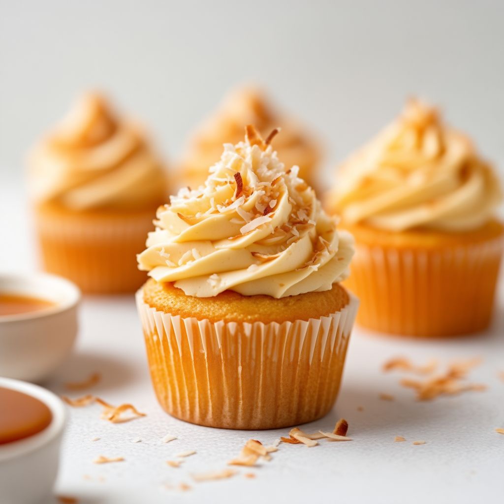 Cupcake Tres Leches al Cocco con Burro Caramellato