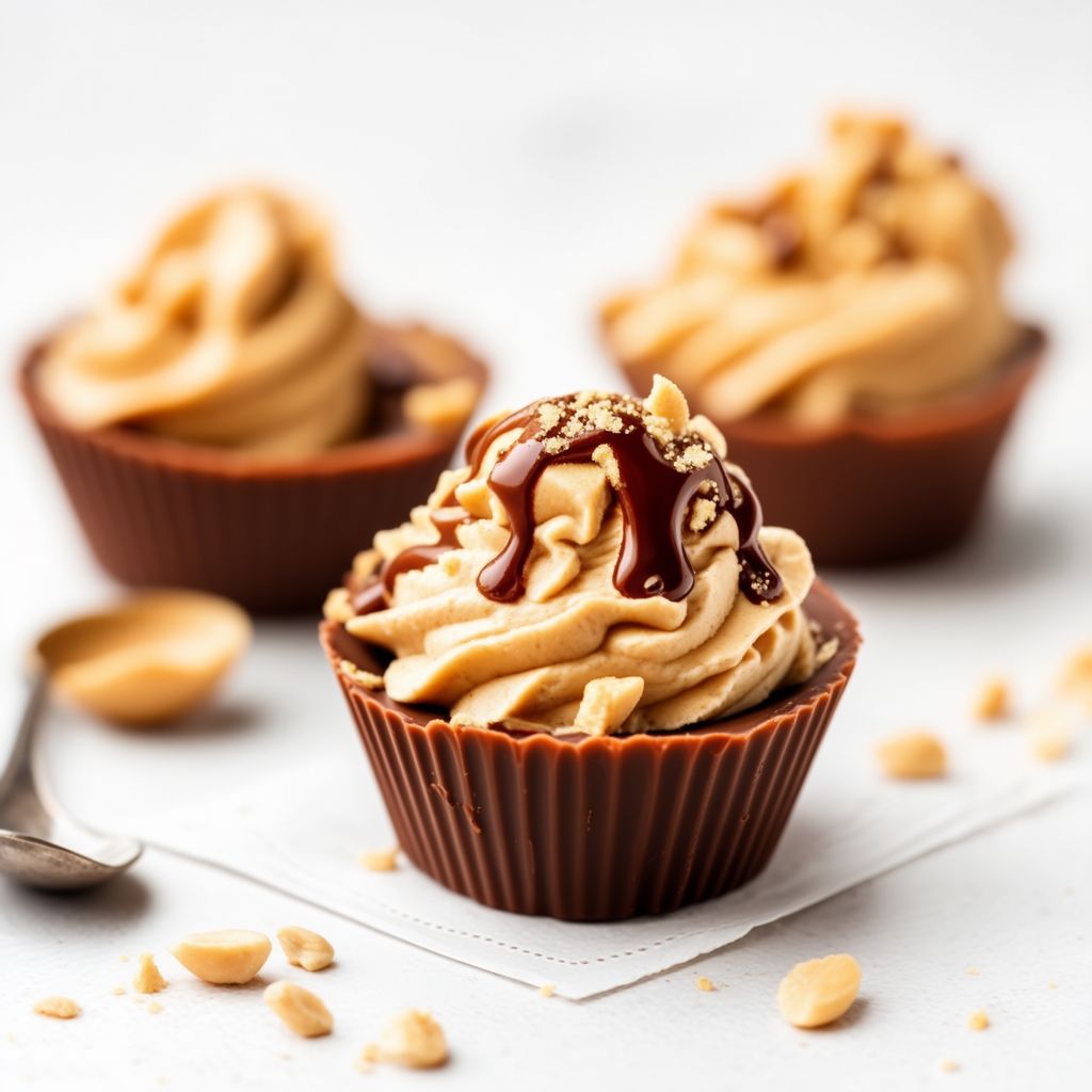 Cremige Erdnussbutter gefrorene Tassen