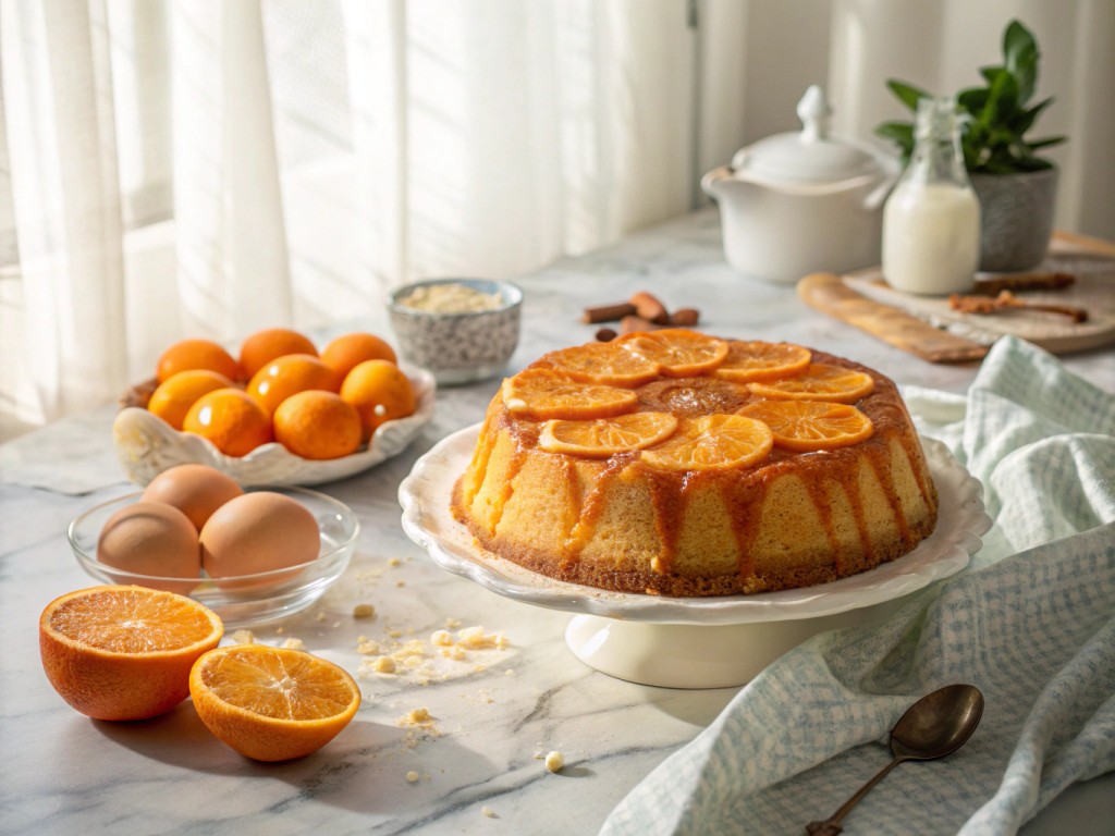 Orange cake as baked in Spain