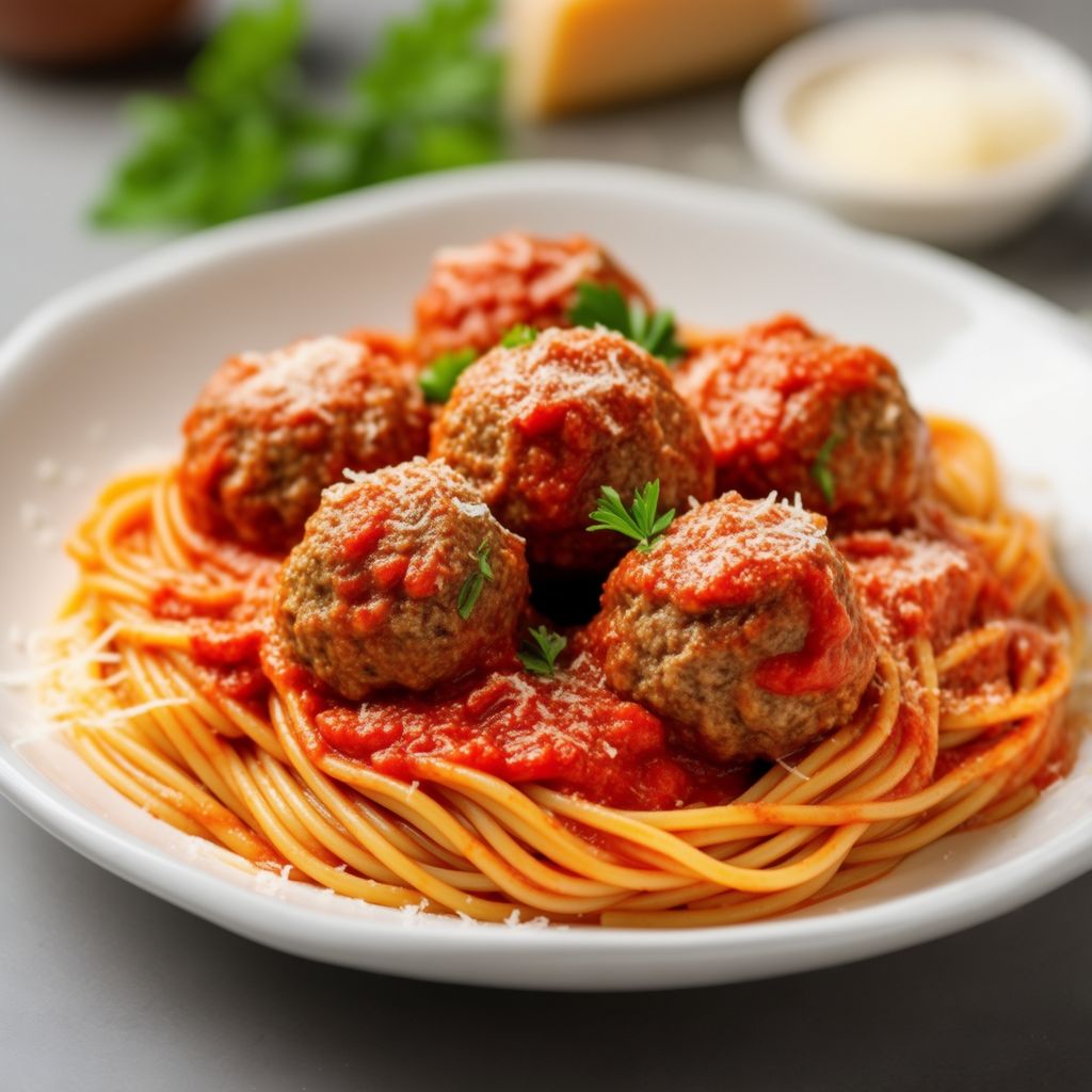 Spaghetti Salati con Polpette Aromatizzate alle Erbe