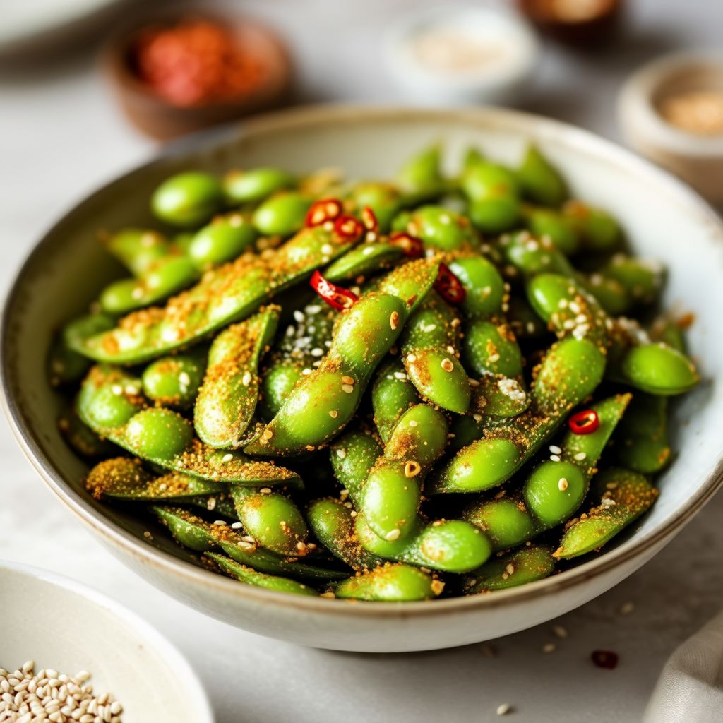 Würzige Knoblauch-Edamame-Delikatesse