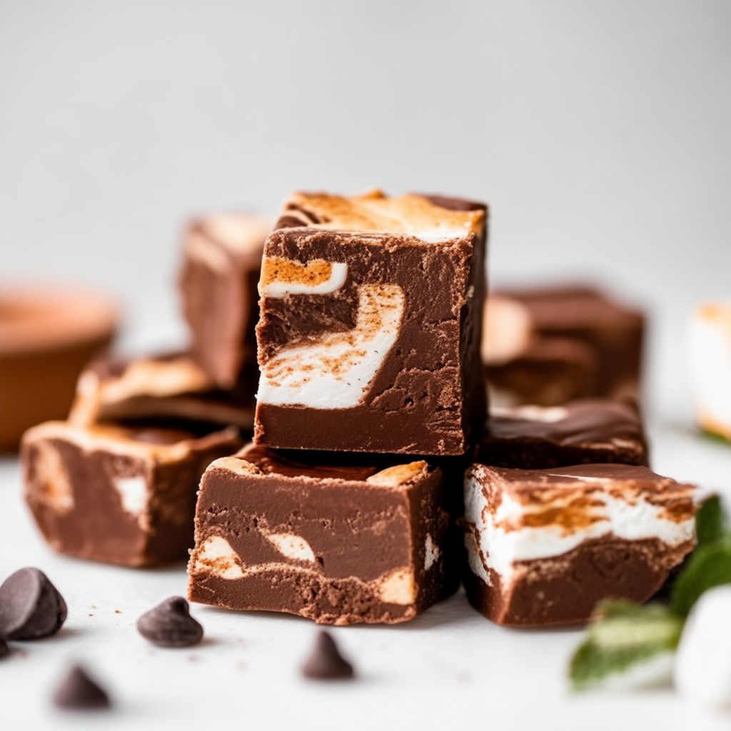 Dreifach Schokoladen-Marshmallow-Fudge