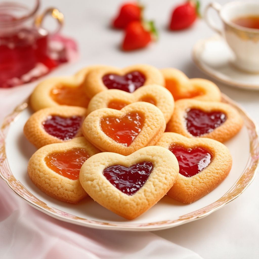 Biscotti a Forma di Cuore Ripieni di Marmellata