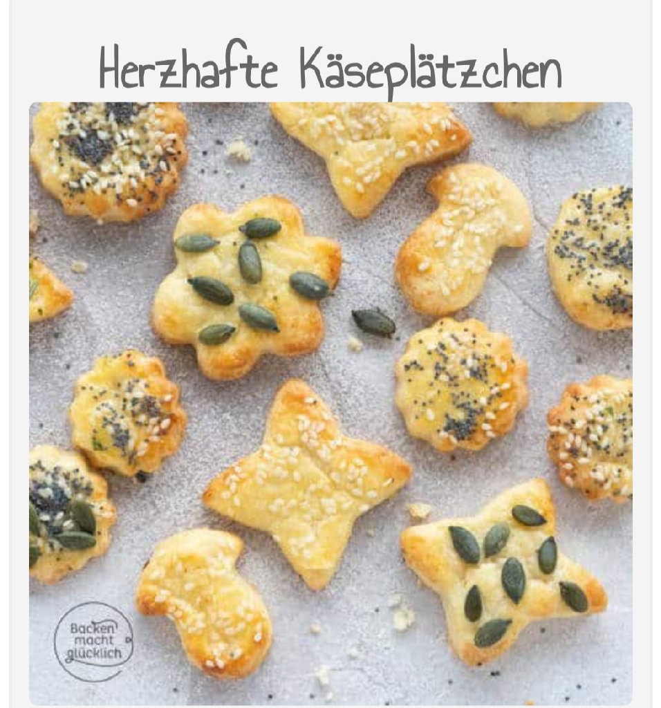 Herzhafte Käseplätzchen Mürbeteig