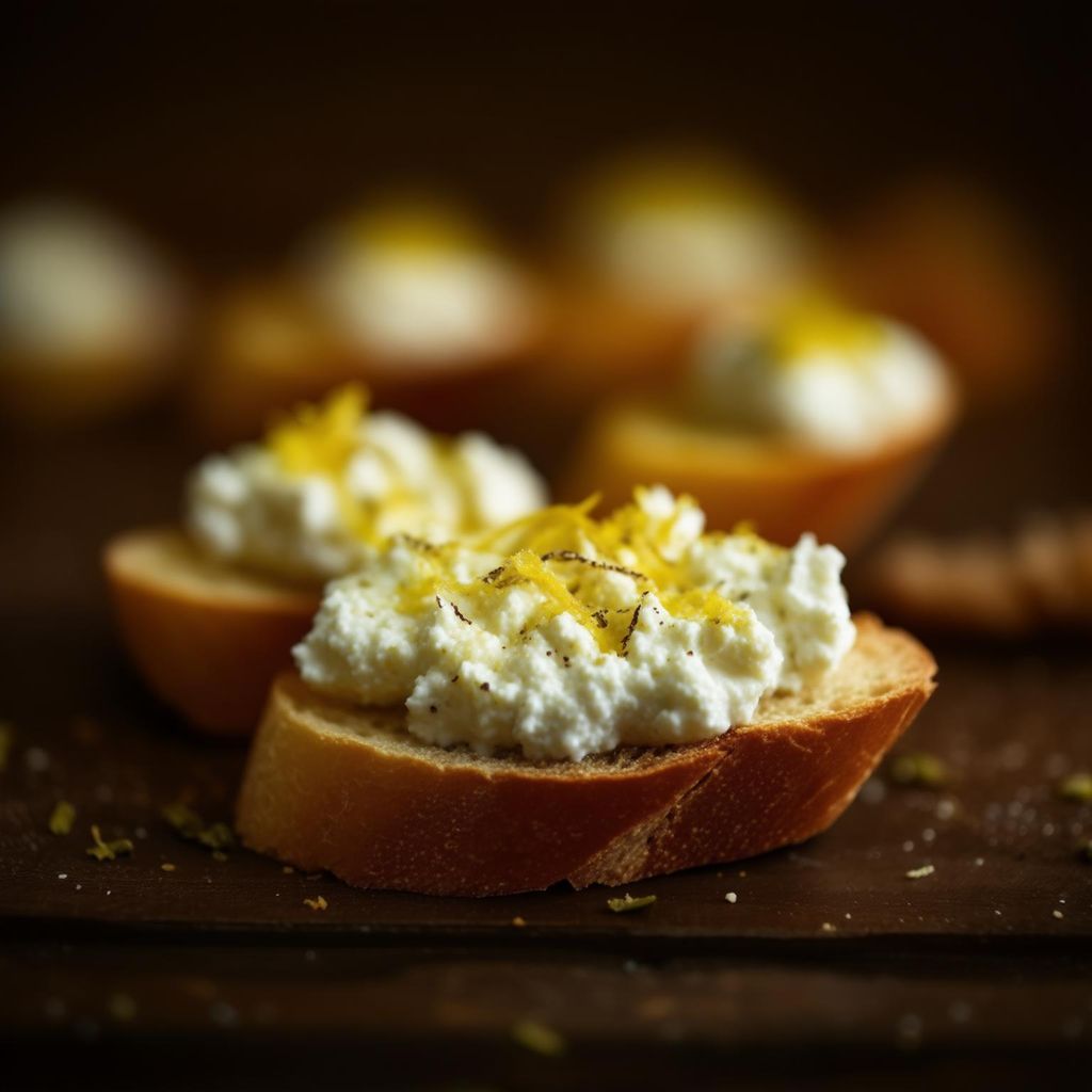 Trüffel-Pistazien-Whipped-Ricotta-Crostini