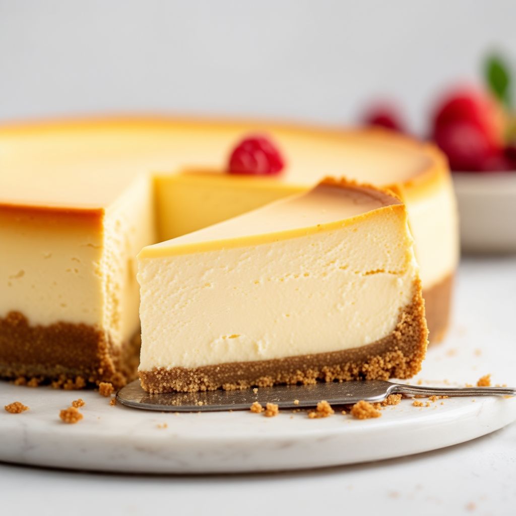 Creamy Vanilla Cheesecake with Graham Cracker Crust