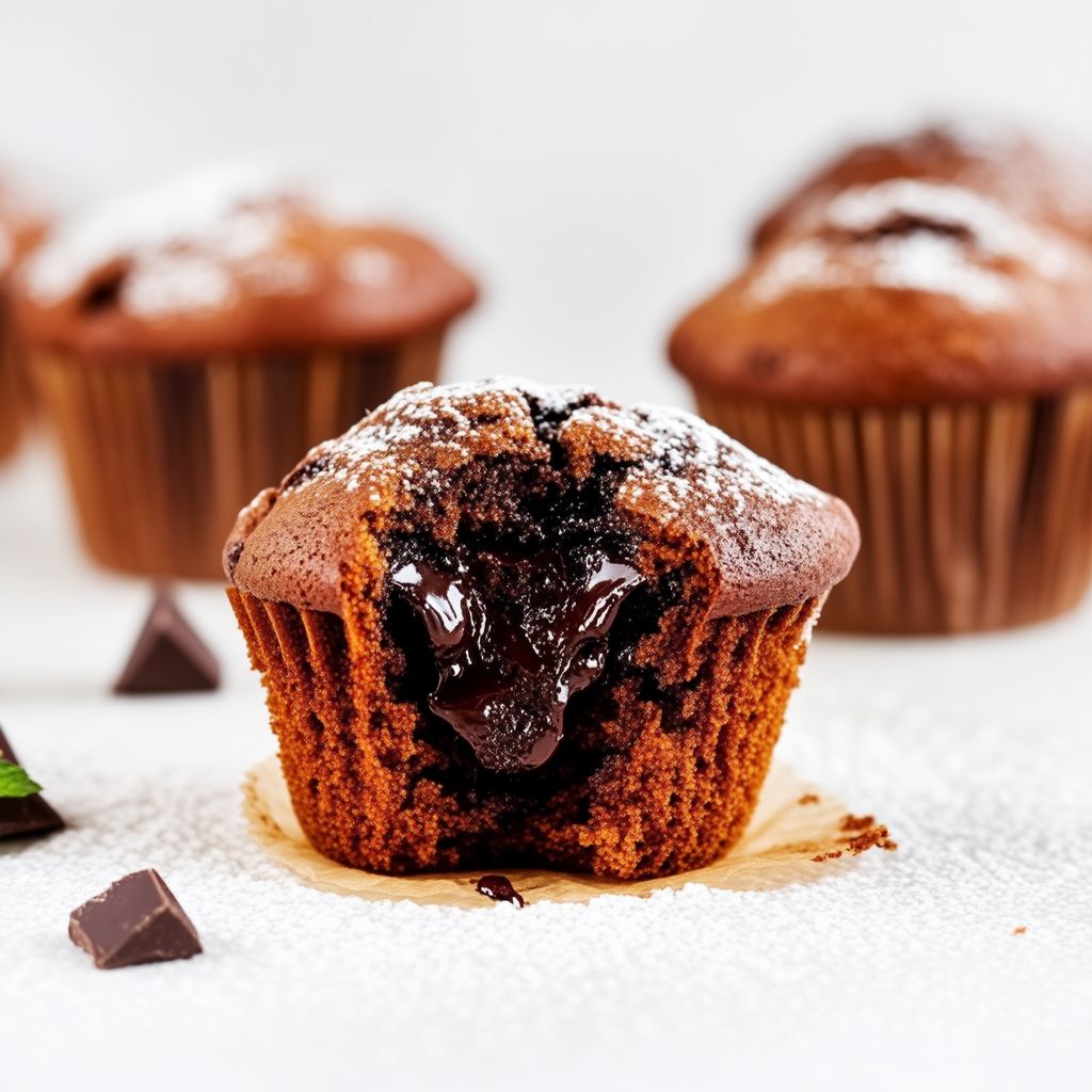 Dekadente Schokoladenfüllte Muffins