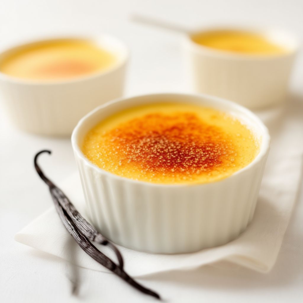 Velvety Vanilla Custard with Caramelized Sugar Topping