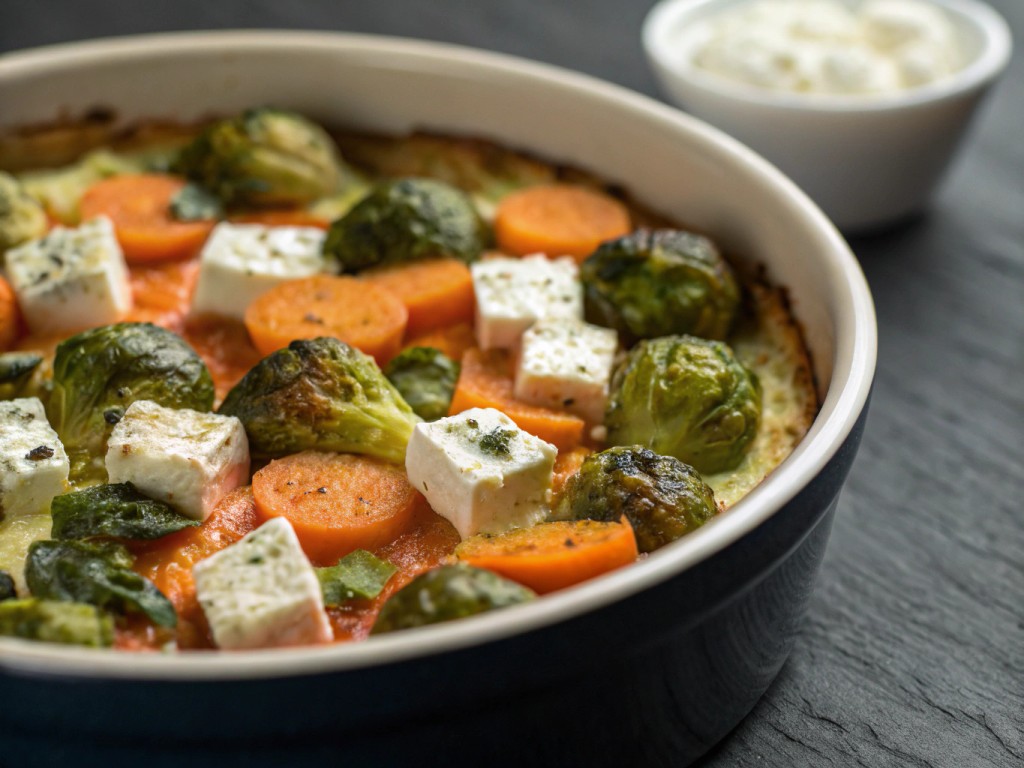 Spitzkohl‑Auflauf mit Karotten und Feta
